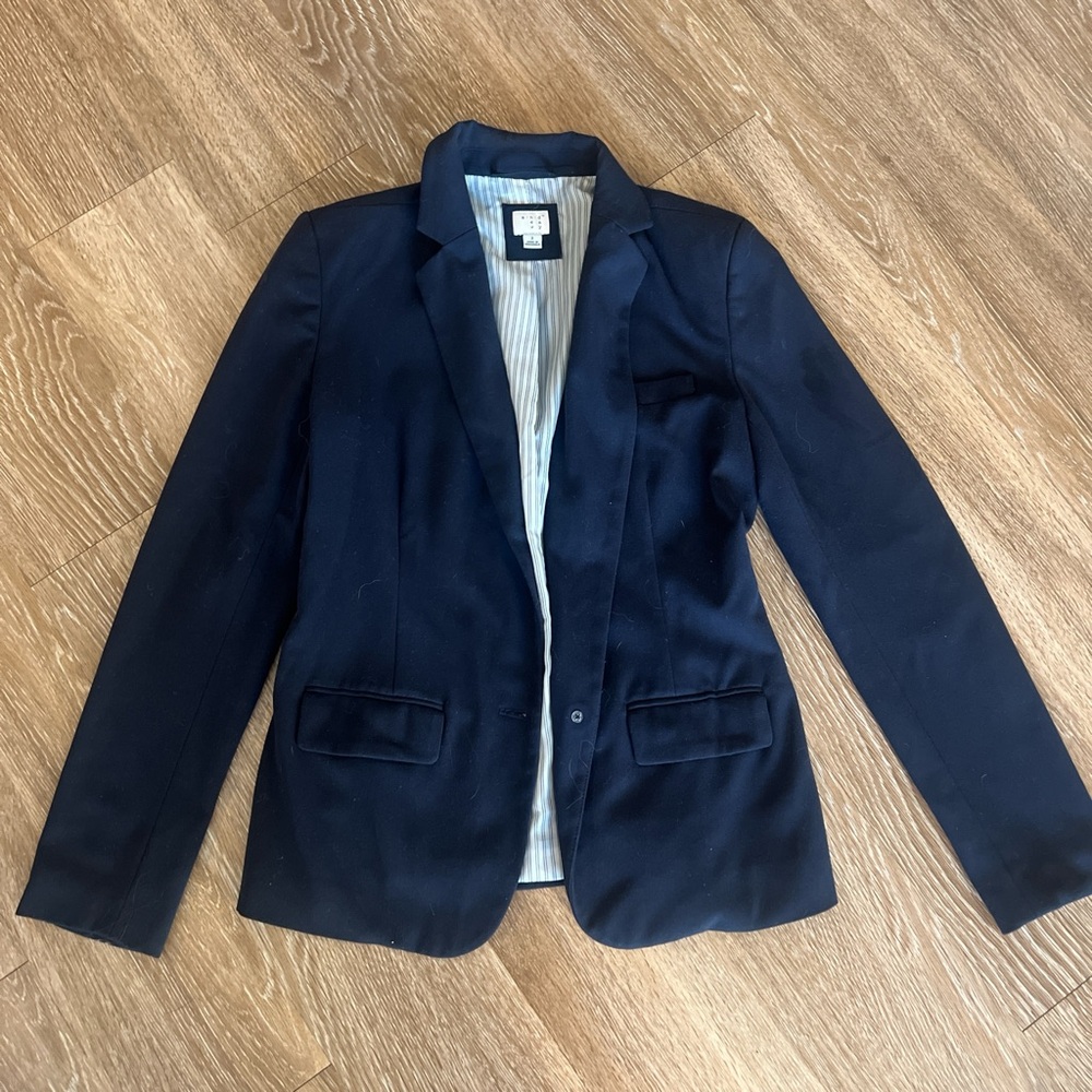 Women’s Navy Blazer with Striped Lining